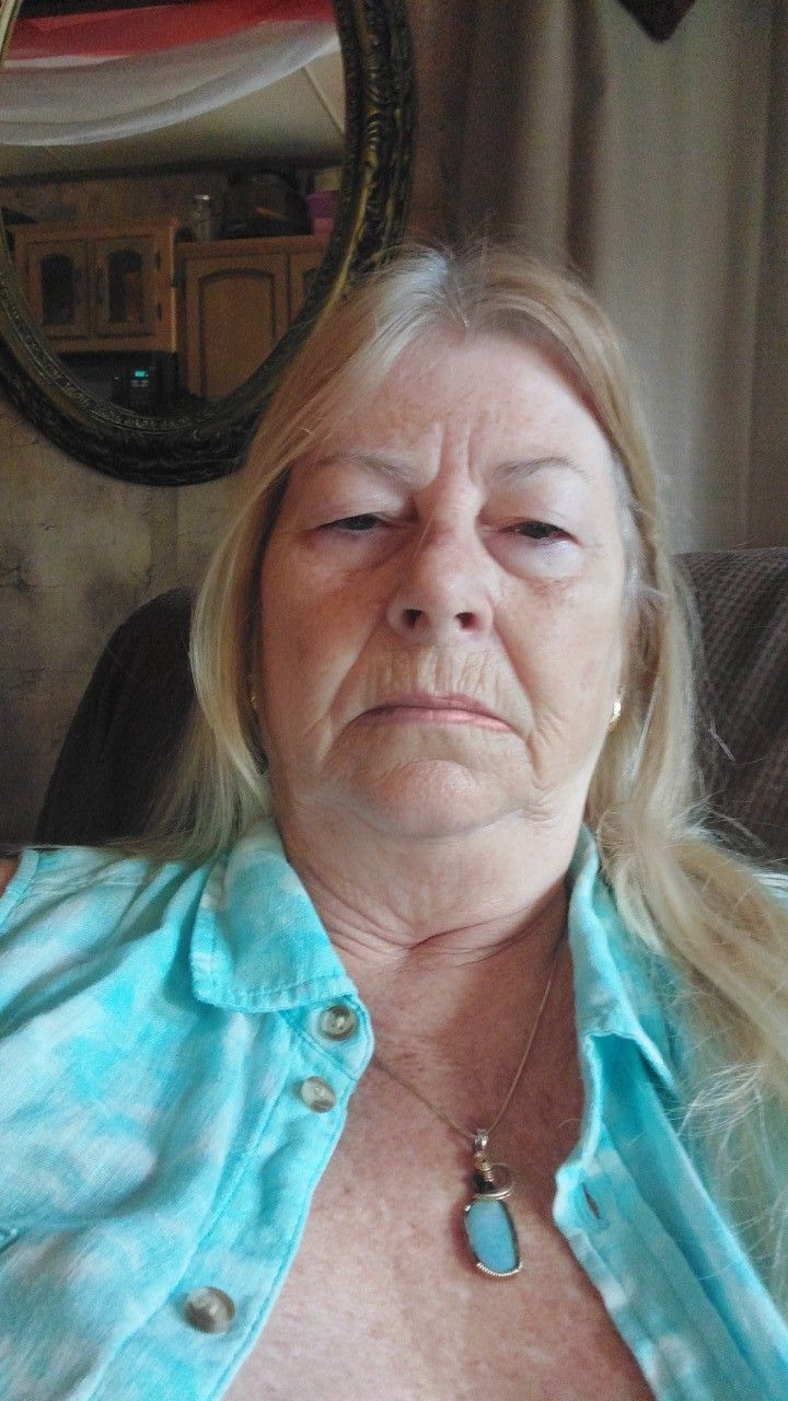 Older woman with white hair